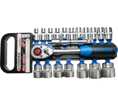 Набор головок с трещоткой в пластиковом держателе Forsage 6 гранные, 20 предметов F-019-5 MSA(9670)