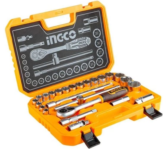 Набор торцевых головок INGCO с трещоткой, 1/2 HKTS12251
