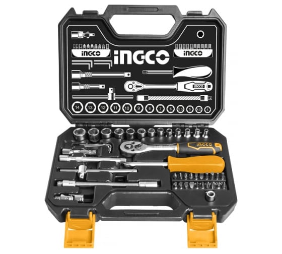 Набор головок INGCO 1/4, 45 предметов HKTS14451