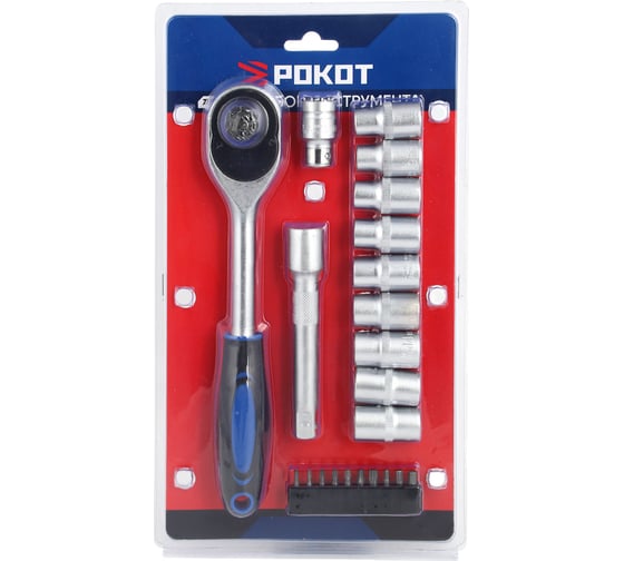 Набор инструментов РОКОТ 22 предмета, 1/2" 736-220