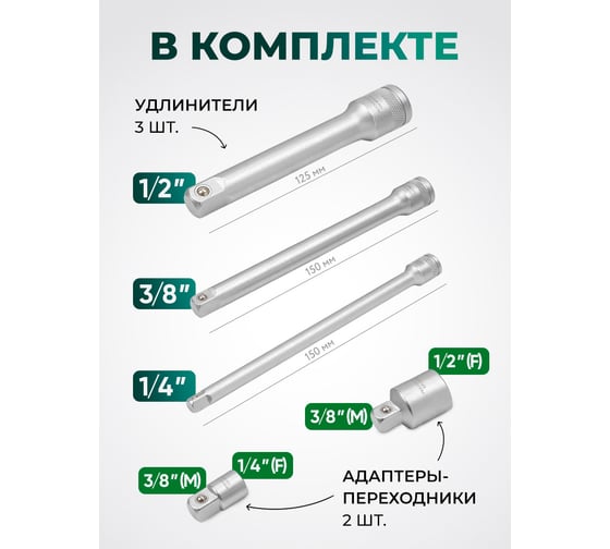 Набор инструментов Rockforce 3/8", 20 предметов RF-3202-5(60270)