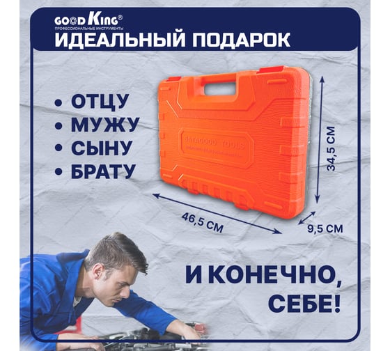 Набор инструментов GOODKING 172 предмета 1/2", 3/8", 1/4" K-10172