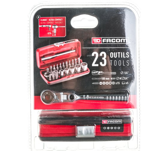 Набор головок FACOM 1/4", с аксессуарами R1PICO