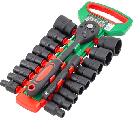 Набор головок с трещоткой и удлинителем Rockforce 20 предметов 1/2'', 6гр RF-019-5K(59792)