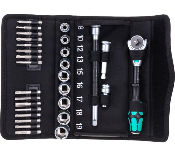 Набор инструмента с трещоткой WERA 3/8", 29 предметов WE-004046