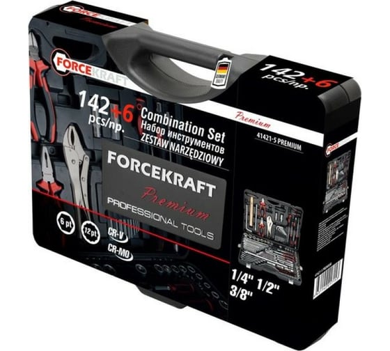 Набор инструментов FORCEKRAFT 142+6пр, 1/4''3/8''1/2''+ 47673 FK