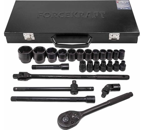 Набор инструментов FORCEKRAFT ударные, 26пр. 1/2" , в металлическом кейсе FK-4263-5MPB(26458)