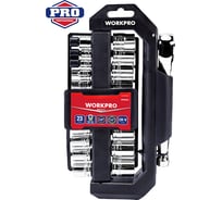 Набор торцевых головок с трещоткой WORKPRO 1/4"+3/8" 23 шт. WP202555
