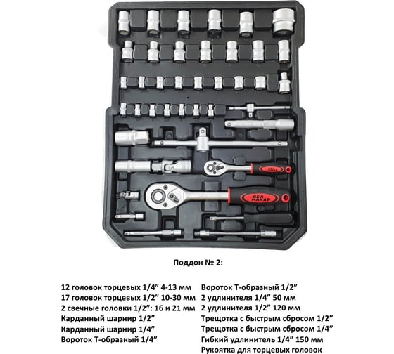 Набор инструментов в кейсе Дед Макар 187 предметов МК187-097 00-00000188