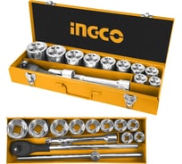 Набор торцевых головок INGCO, 15 предметов, 3/4", 30-60 мм, INDUSTRIAL, HKTS034151