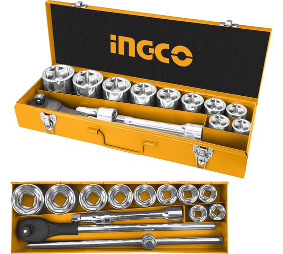 Набор торцевых головок (15 предметов; 30-60 мм; 3/4") INDUSTRIAL INGCO HKTS034151