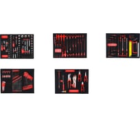 Набор инструментов для тележки универсальный 550х400 мм ABC 5 ложементов, 196 предметов AB196