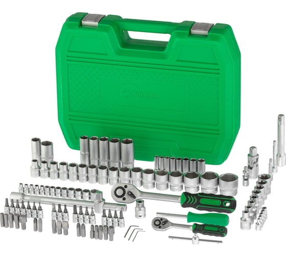 Набор инструментов INTERTOOL 1/2" & 1/4" 108ед., Cr-V ET-6108SP