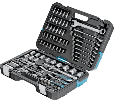 Набор инструментов GROSS 82 предметов, 120 зубьев, CrV, 1/4, 1/2 14149