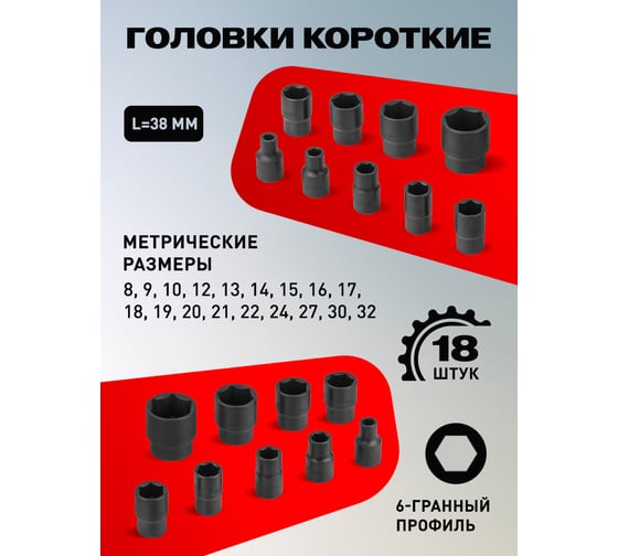 Набор инструментов EVERFORCE 24 предмета 1/2", 6гр., 8-32мм EF-4245B-5MPB(59964)