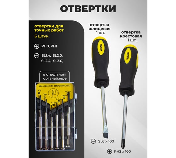 Набор инструментов WMC TOOLS 150 предметов, 6-гран. WMC-20150(47275)