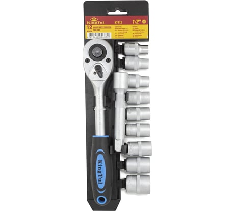 Набор головок с трещоткой и удлинителем в пластиковом держателе KingTul 12пр. 1/2" KT412(2747)