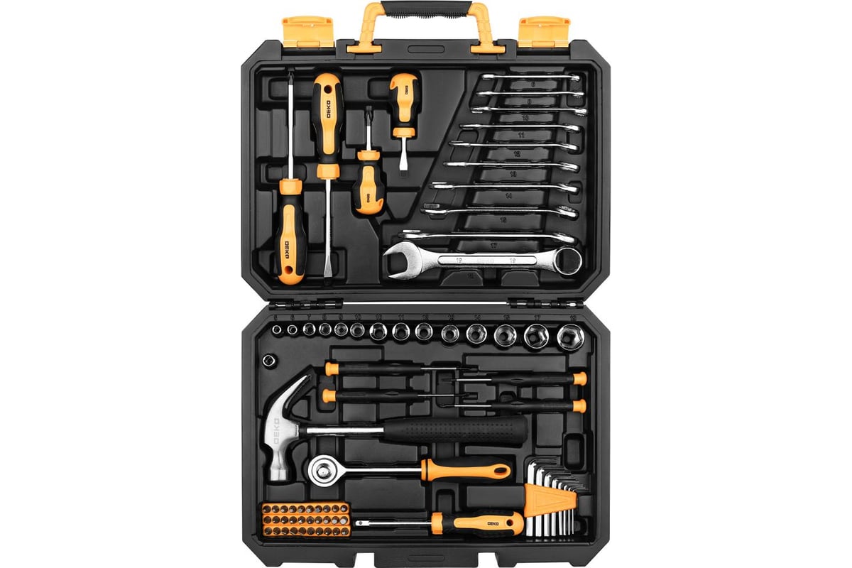 Универсальный набор инструмента для дома и авто в чемодане DEKO DKMT74  065-0735
