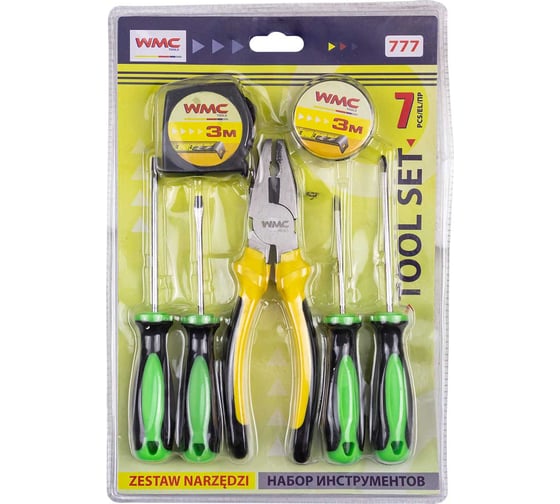 Набор инструментов WMC TOOLS 7 предметов WMC-777(60900) 1