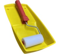 НАБОР Ванночка Малярок 15х29 см + МИНИ Валик "Мех Нат." 100 мм D 16 мм "ТЕРМОФЬЮЖН", ворс 16 мм, плот. 540 гр/м2, под ручку 6 мм, 535-3100