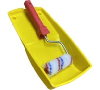 НАБОР Ванночка Малярок 15х29 см + МИНИ Валик"СК" 100 мм D 16 мм "ТЕРМОФЬЮЖН" ворс 12 мм плот. 800 гр/м2. под ручку 6 мм 992-3100