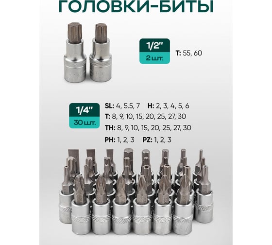 C、D、1、11、19、30の計6点セット Набор инструментов Rockforce 216 предметов 1/4, 3/8, 1/2