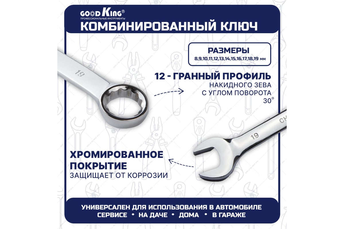 Набор инструментов для автомобиля GOODKING 61 предмет, 1/4 1/2, трещотка 72  зуба B-10061 - выгодная цена, отзывы, характеристики, фото - купить в  Москве и РФ