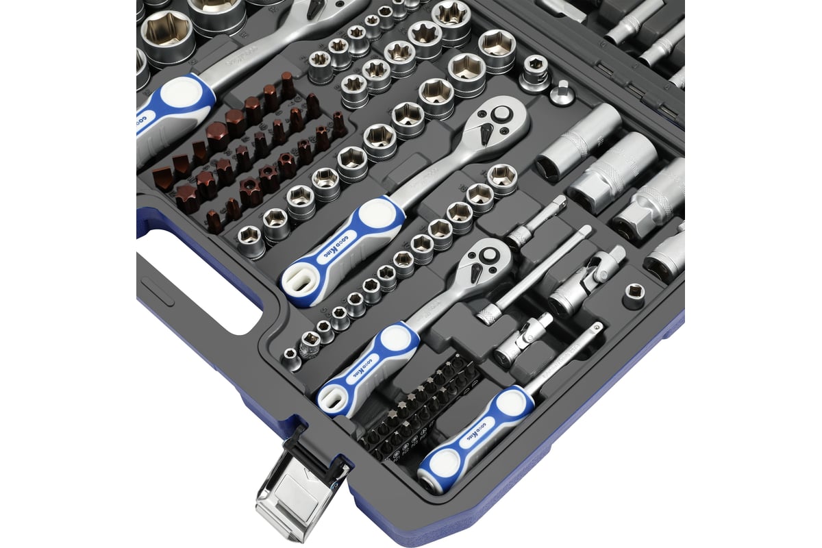 Набор инструментов для авто GOODKING 172 предмета, 1/4 3/8 1/2, трещотка 72  зуба B-10172