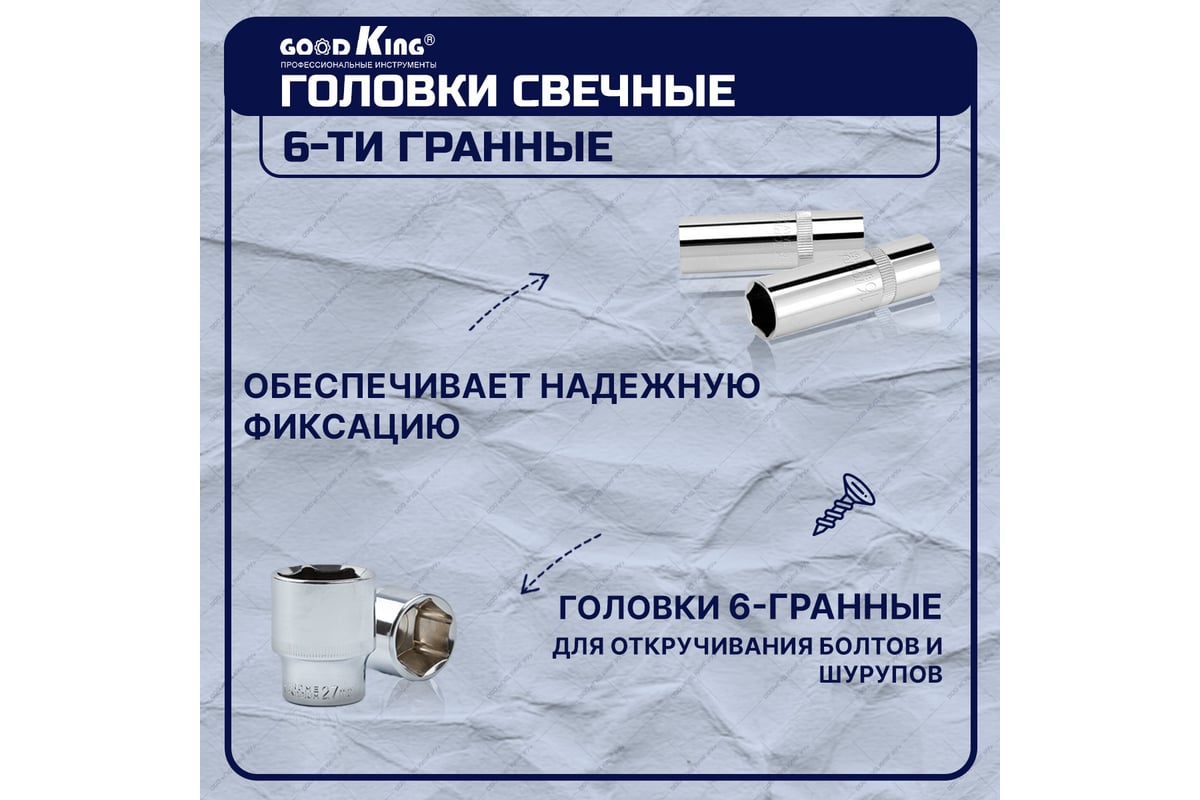 Набор инструментов для авто GOODKING 121 предмет, 1/4 3/8 1/2, трещотка 72  зуба B-10121 - выгодная цена, отзывы, характеристики, фото - купить в  Москве и РФ