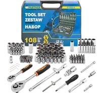 Набор инструментов Partner 108 предметов 1/4, 1/2 (6-гран)(4-32мм) PA-41082-5(771)