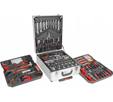 Набор инструментов KINGTUL 186 пр, 1/4", 1/2", 6-гр, дорожный кейс 10049 KT186