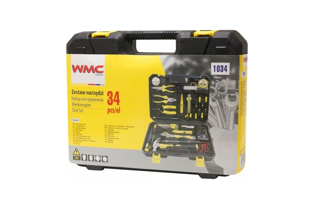  инструментов для электрика WMC TOOLS 34пр WMC-1034(47738 .