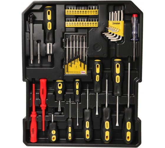Набор инструментов WMC TOOLS 186пр, 1/4, 1/2, дорожный кейс WMC186