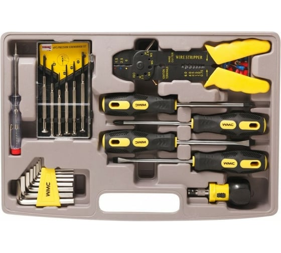 Набор инструментов WMC TOOLS 135пр, 1/4, 6гр, в кейсе с выдвижными полками 30135
