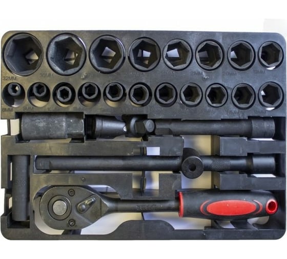 Набор инструментов WMC TOOLS ударный, 1/2'', 27пр. 48764 4027