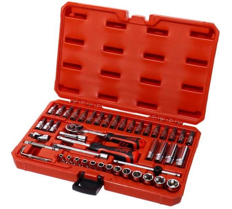 Набор головок торцевых и насадок JTC 1/4", 4-14 мм, T10-T50, SL 4-6.5 мм, PH.1-PH.3, HEX 3-8 мм (в кейсе) 48 предметов, H248R 892253