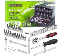 Набор инструмента ForsLine 46 предметов 1/4 (6-гран.)(4-14мм) FL-2462-46(60248)