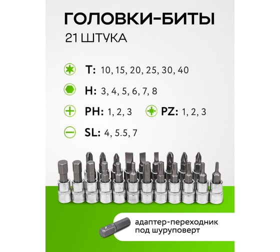 Набор инструмента ForsLine 46 предметов 1/4 (6-гран.)(4-14мм) FL-2462-46(60248)