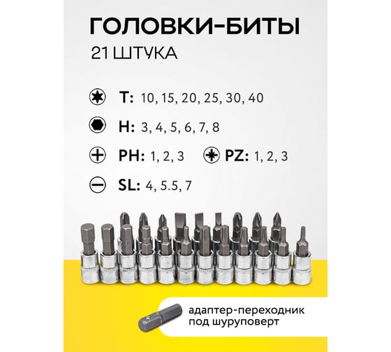 Набор инструмента WMC TOOLS 46 предметов 1/4 (6-гран.)(4-14мм) WMC-2462-46(60245)