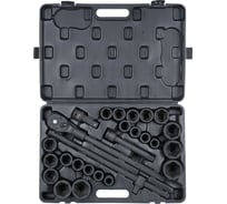 Набор ударных головок AIRLINE 3/4" 22-50 мм, дюймовые размеры 7/8"-2", 26 предметов, пластиковый кейс ATAS402