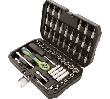 Набор инструментов Сибртех 1/4, CrV, пластиковый кейс 56 предм. 13525