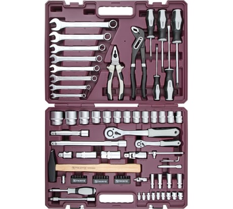 Набор инструмента универсальный Thorvik TS077 1/4, 1/2DR, 77 предметов 054005