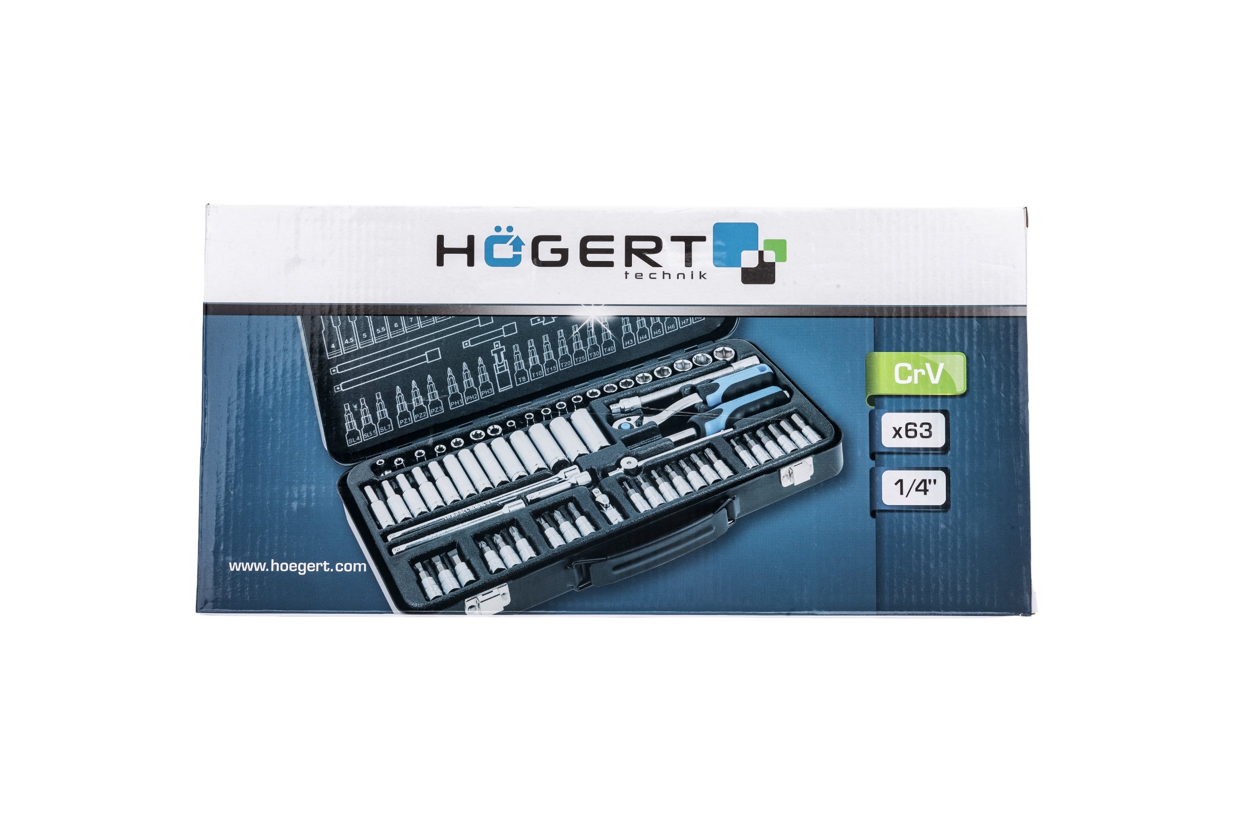 Набор инструментов HOEGERT TECHNIK 63 шт, 1/4 HT1R486 - выгодная