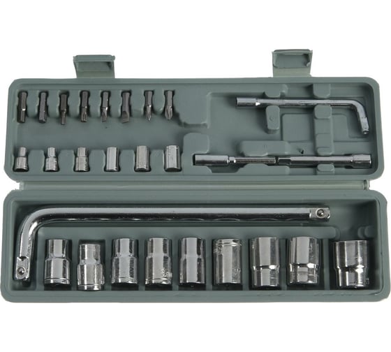 Набор инструментов в кейсе  ТУНДРА автомобильный, 1/2" и 1/4", 27 предметов 5200495