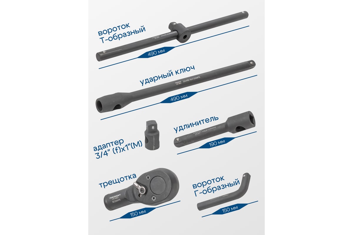 Набор ударных инструментов forcekraft fk-68262-5mpb 16216