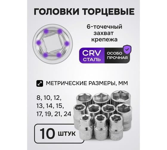 Набор инструментов MEGATOOLS 12 предметов 1/2, 6граней MT-4123(61277)