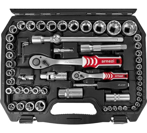 Набор инструментов ARNEZI 108 пр. 12-гранные головки 1/4DR, 1/2DR R0902108