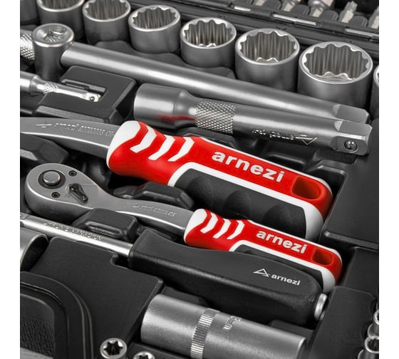 Набор инструментов ARNEZI 108 пр. 12-гранные головки 1/4DR, 1/2DR R0902108