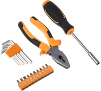 Набор 17 предметов РОКОТ отвертка под биты, 10 бит, 5 шестигранников, пассатижи 150мм 736-260