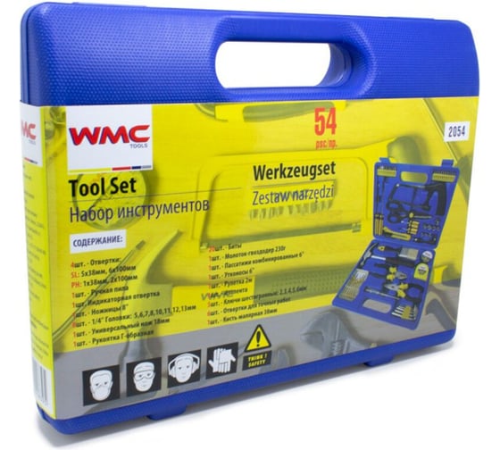 Набор инструмента КЭС WMC TOOLS 54 предмета 1/4'', в кейсе 50476 КЭС50476